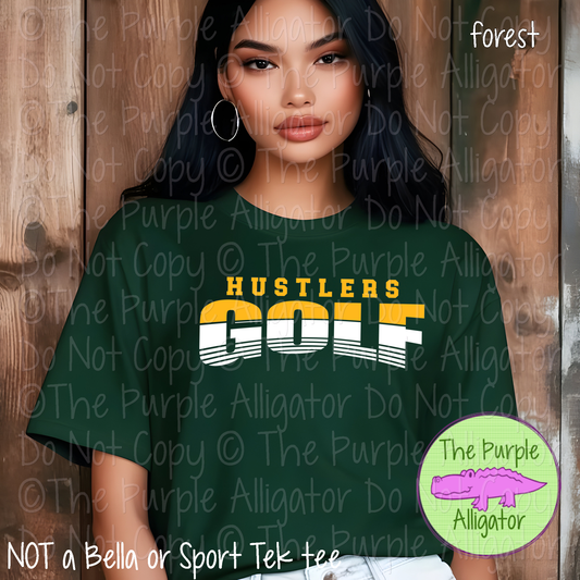 Hustlers Golf SC3 Mascot School Spirit - CHOOSE YOUR DESIGN COLORS - 0625 (d2f TPA)