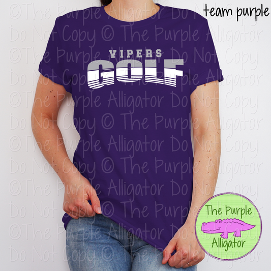 Vipers Golf SC3 Mascot School Spirit - CHOOSE YOUR DESIGN COLORS - 0625 (d2f TPA)