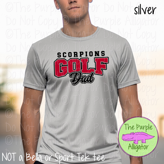 Scorpions Golf Dad SC12 Mascot School Spirit Wear Team Gear - CHOOSE YOUR DESIGN COLORS - 0525 (d2f TPA)