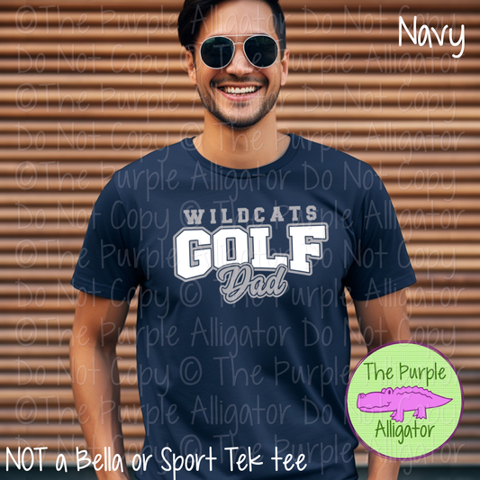 Wildcats Golf Dad SC12 Mascot School Spirit Wear Team Gear - CHOOSE YOUR DESIGN COLORS - 0525 (d2f TPA)