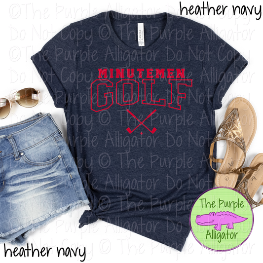 Minutemen Golf SC1 Mascot School Spirit - CHOOSE YOUR DESIGN COLOR - 0625 (d2f TPA)