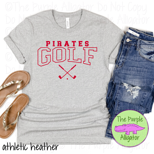 Pirates Golf SC1 Mascot School Spirit - CHOOSE YOUR DESIGN COLOR - 0625 (d2f TPA)
