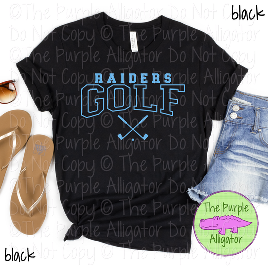 Raiders Golf SC1 Mascot School Spirit - CHOOSE YOUR DESIGN COLOR - 0625 (d2f TPA)