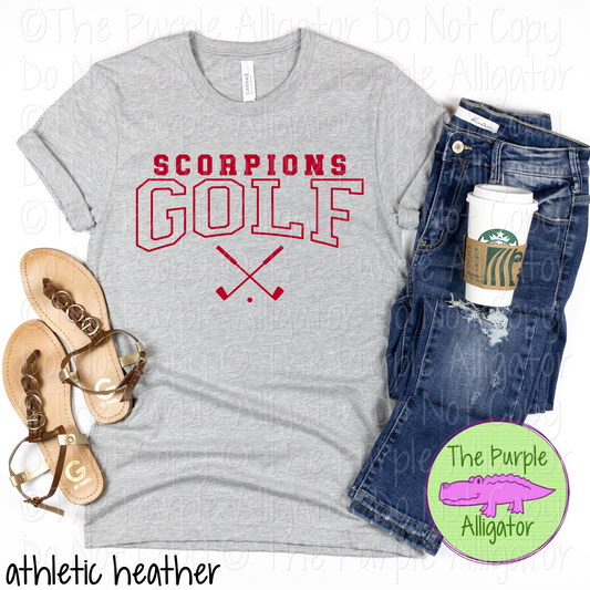 Scorpions Golf SC1 Mascot School Spirit - CHOOSE YOUR DESIGN COLOR - 0625 (d2f TPA)