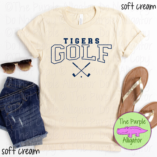 Tigers Golf SC1 Mascot School Spirit - CHOOSE YOUR DESIGN COLOR - 0625 (d2f TPA)