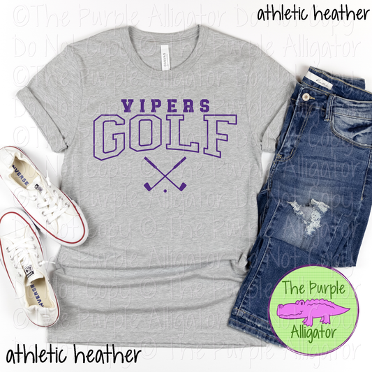 Vipers Golf SC1 Mascot School Spirit - CHOOSE YOUR DESIGN COLOR - 0625 (d2f TPA)