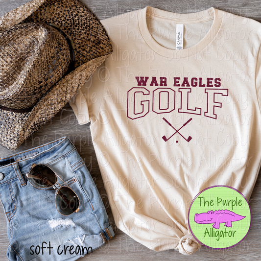 War Eagles Golf SC1 Mascot School Spirit - CHOOSE YOUR DESIGN COLOR - 0625 (d2f TPA)