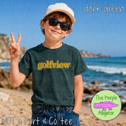 Golfview Legacy Outline - The Classic Series - Custom School & Mascot Spirit Wear Apparel 0626 TPA