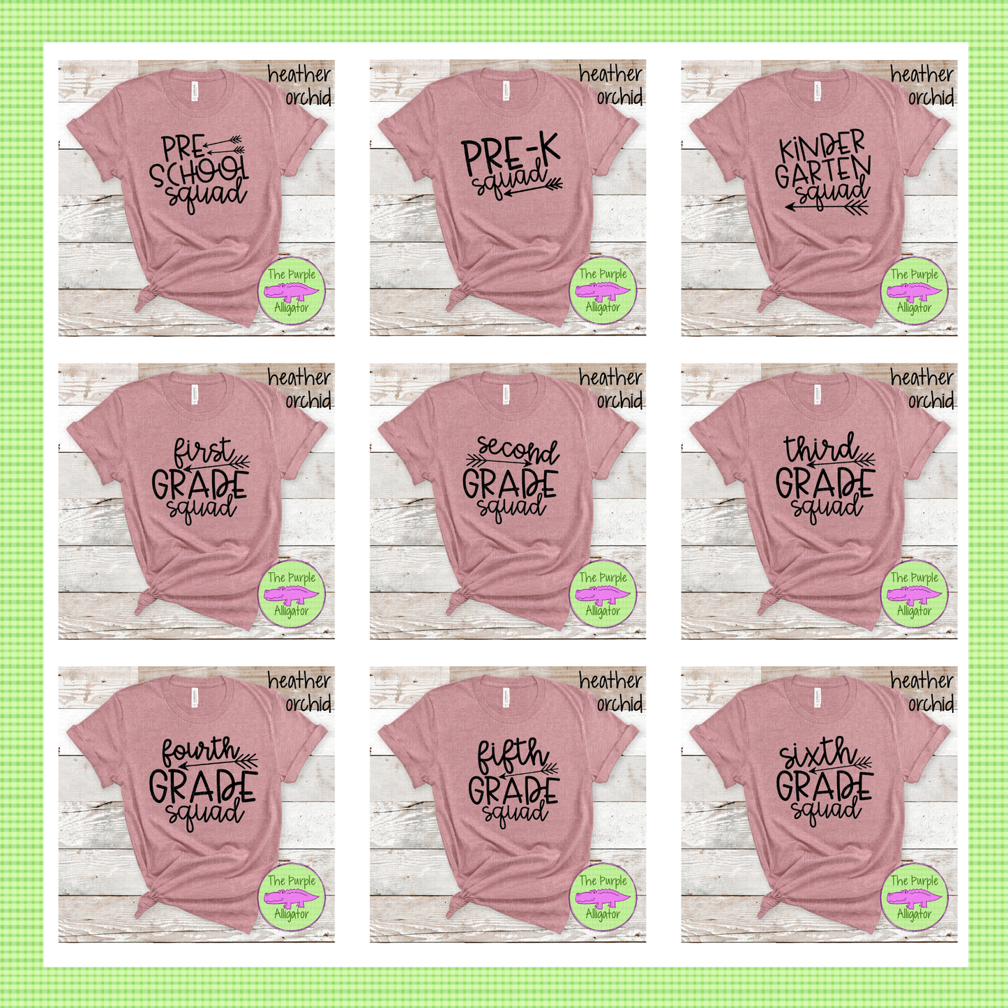 Grade Squad Teacher Apparel, Grade Level Teacher Shirt, Pre-K Kindergarten First Second Third Fourth Fifth Sixth Grade 0719 SCA