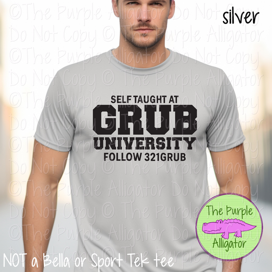 Grub University | Funny College Style Tee | 321 Food Lover Shirt - CHOOSE YOUR DESIGN COLOR - 0725 (d2f TPA)