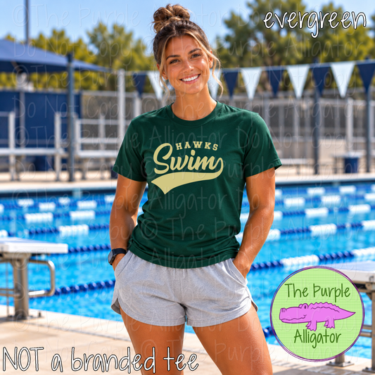 Hawks Swim 13 – Classic Swash Custom Swim Spirit Wear Mascot Apparel 1026 TPA