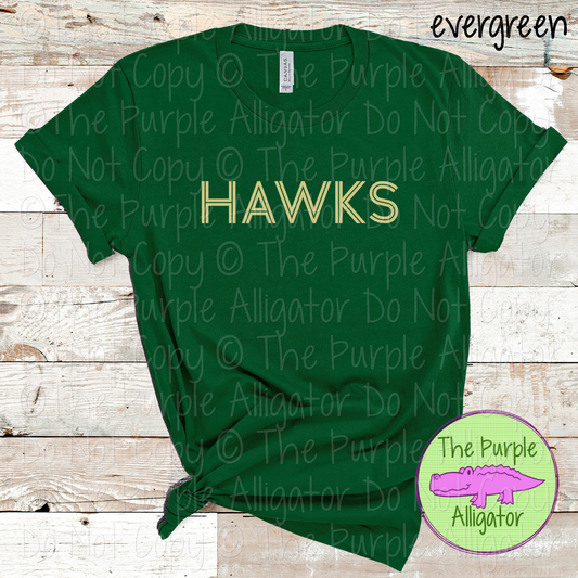 Hawks Dualline Classic – The Retro Line Series Vintage Double Line Lettering Custom Spirit Wear 0426 TPA