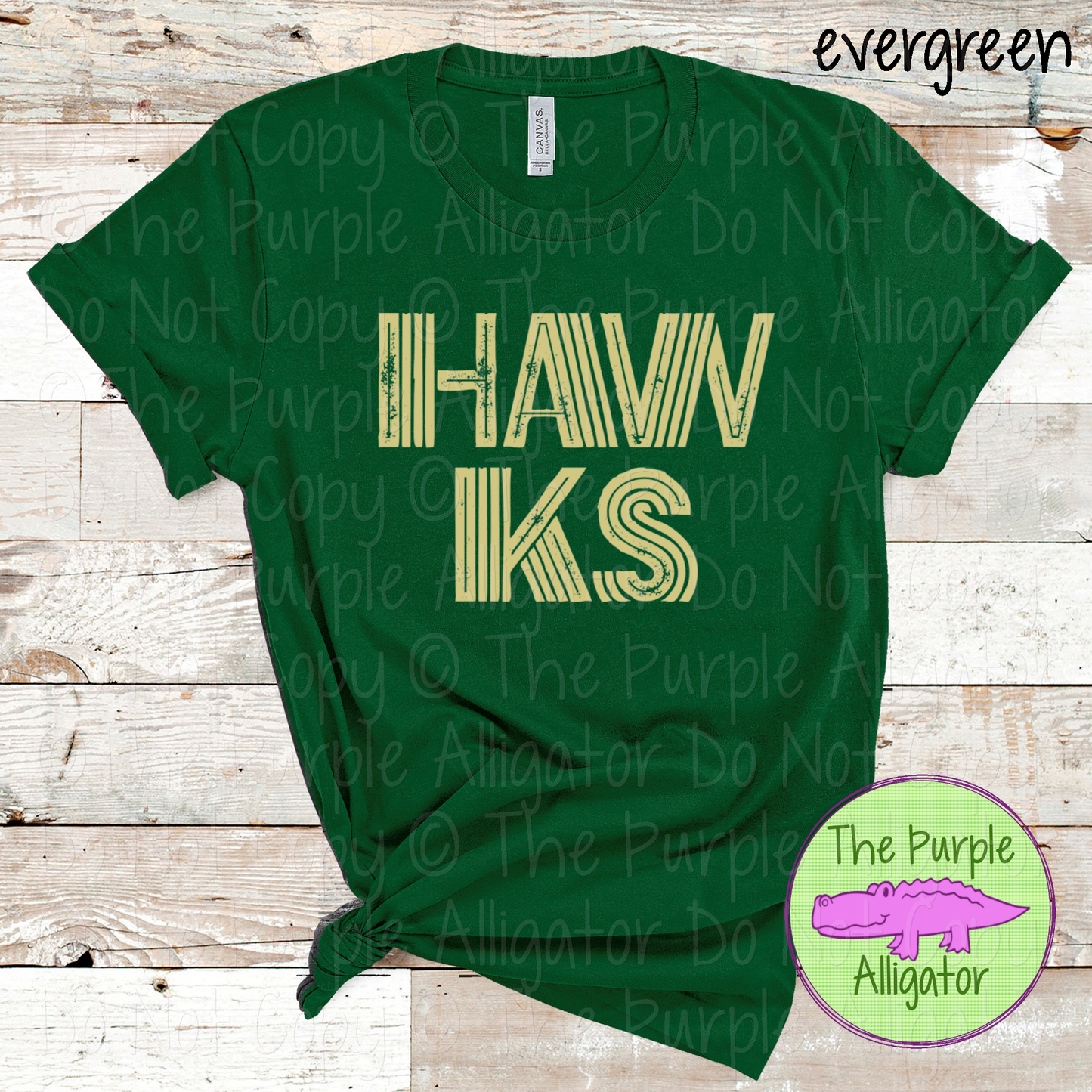Hawks Inline Edge - The Grunge Series - Mascot Spirit Wear Distressed Block Athletic Fan Apparel 0824 TPA