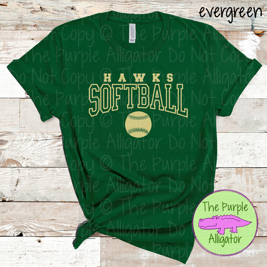 Hawks Softball 42 - Custom Softball Team Spirit Wear Mascot Apparel 0726 TPA