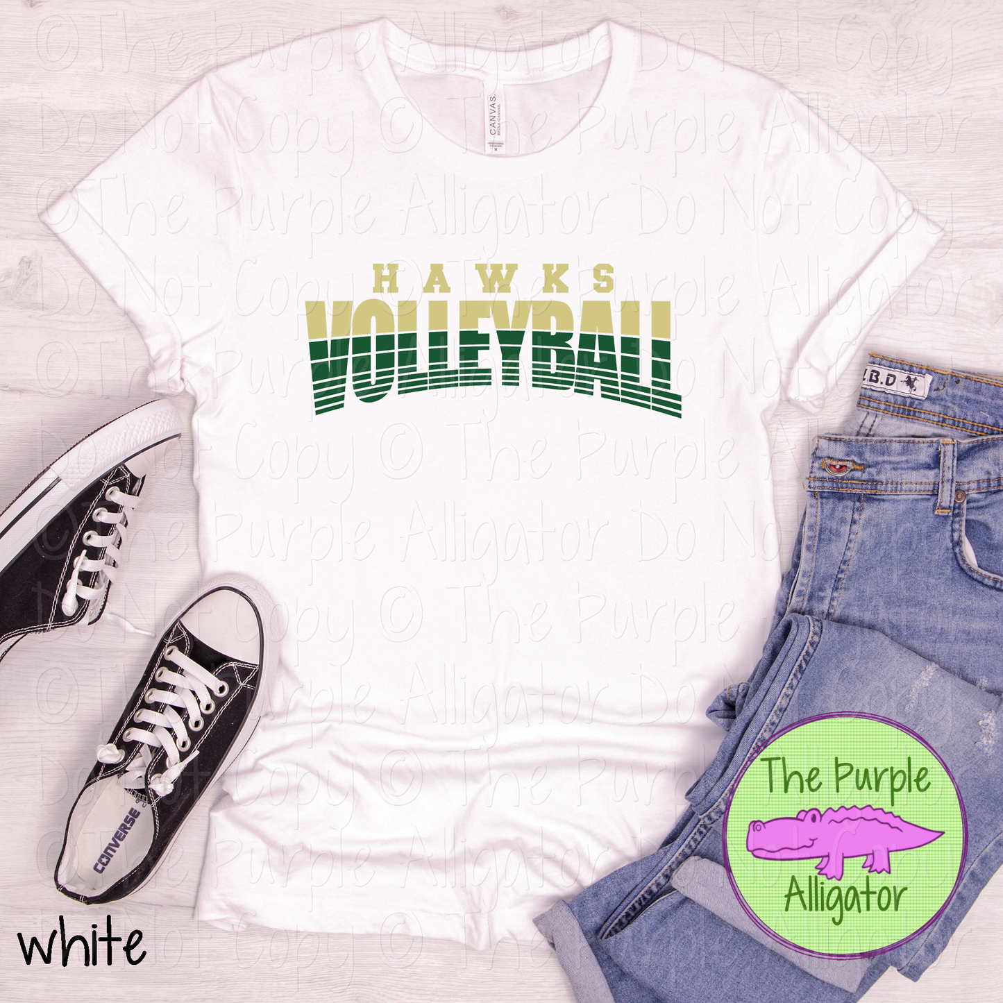 Hawks Volleyball 38 - Vintage Arch Custom Volleyball Spirit Wear Mascot Apparel 0626 TPA