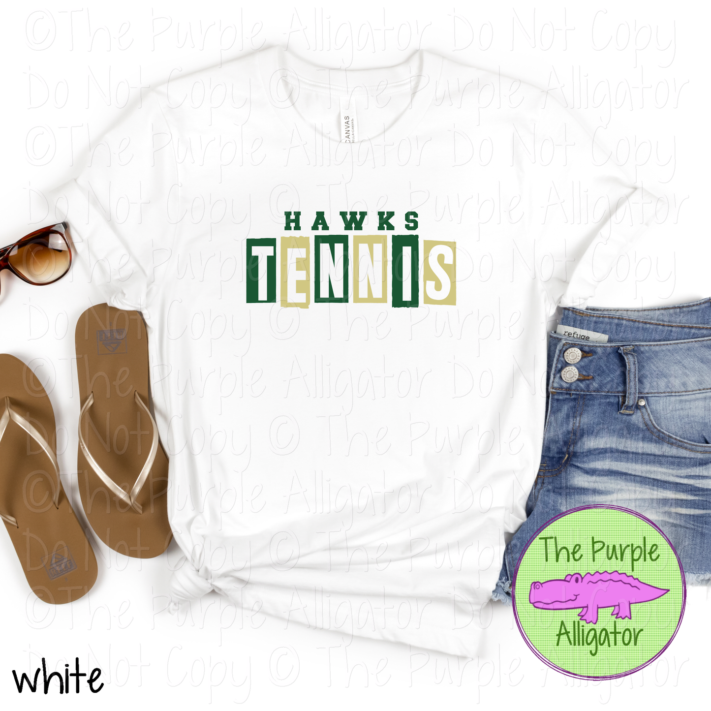 Hawks Tennis Halftime – The Halftime Series Custom Two-Color Mascot Tennis Spirit Wear 0626 TPA