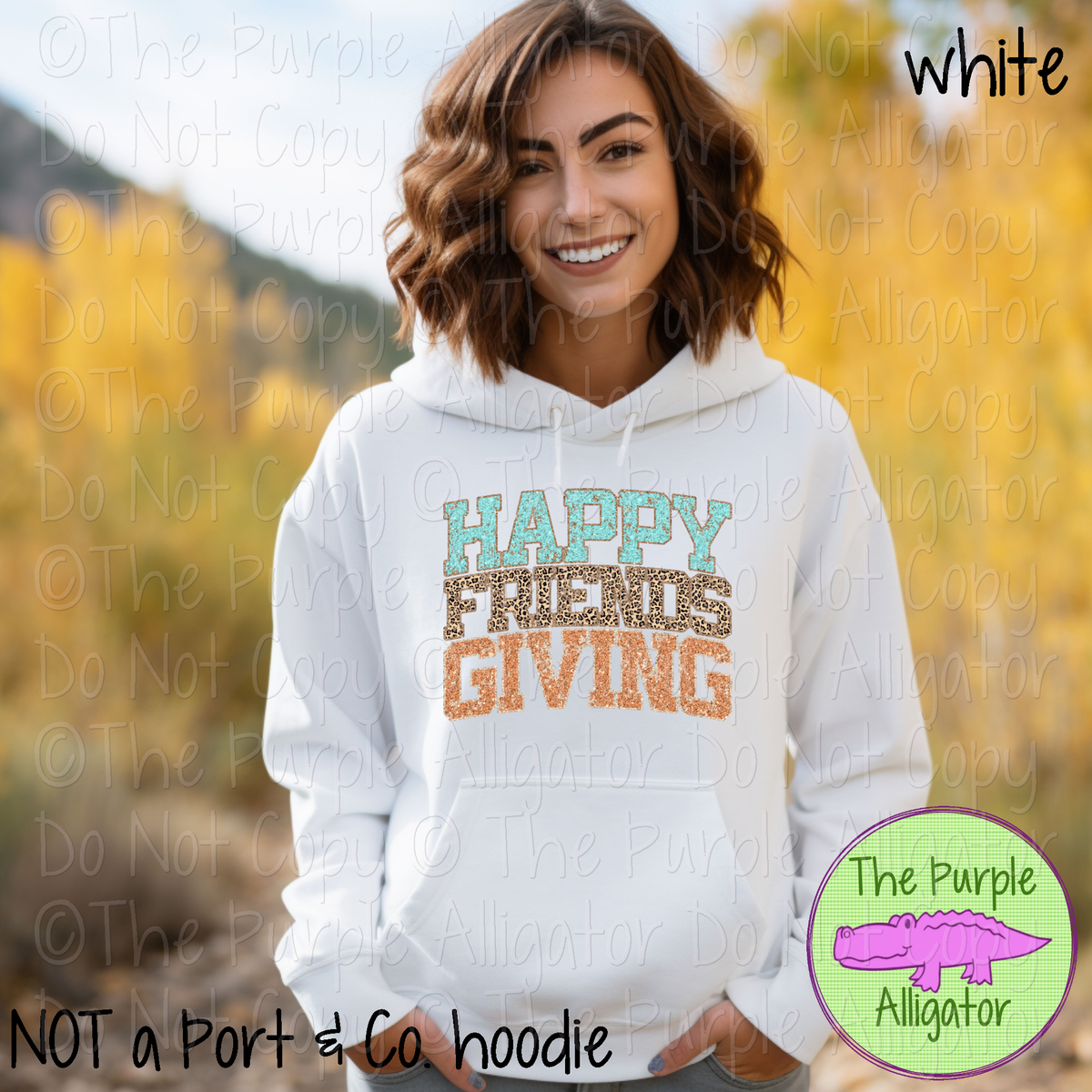 Happy Friendsgiving Faux Sparkle Leopard Thanksgiving Graphic Tee 1023 HMD