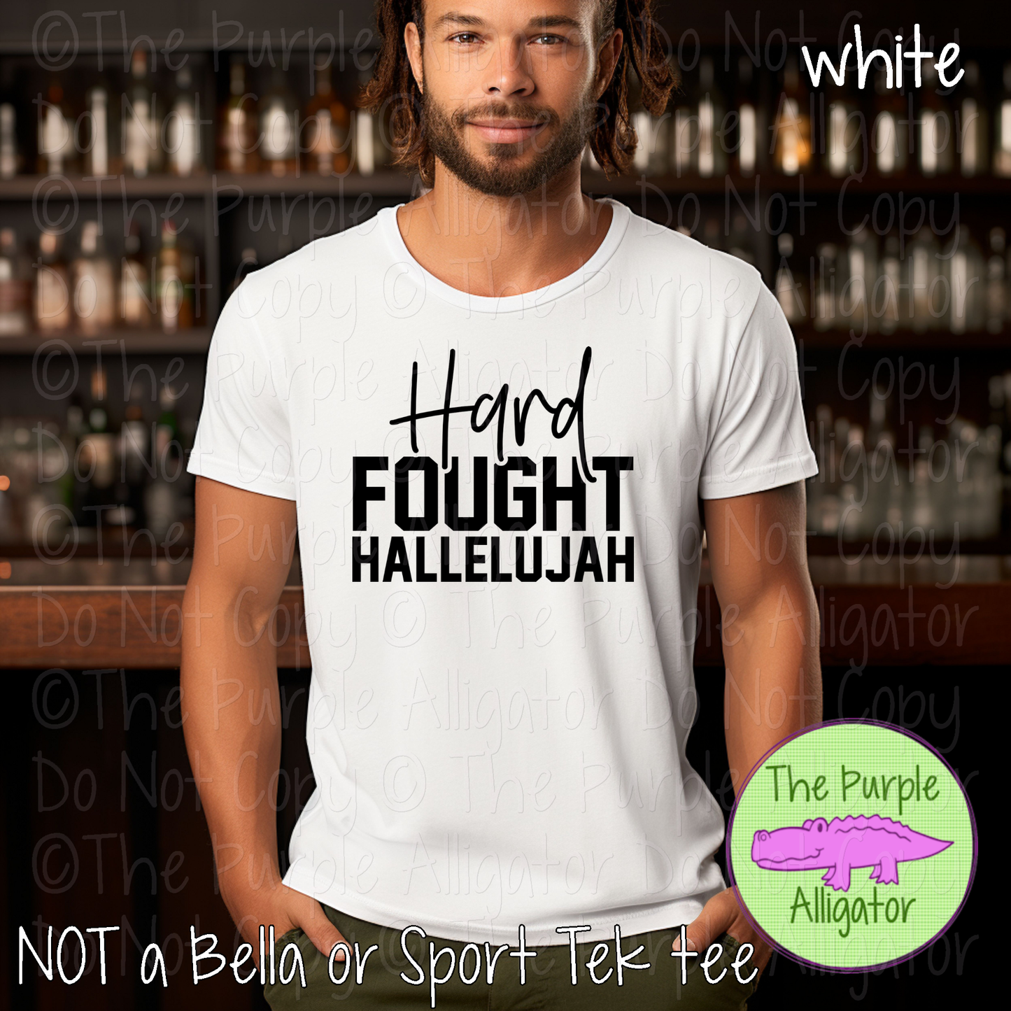 Hard Fought Hallelujah Bold Faith Statement Design 1025 M