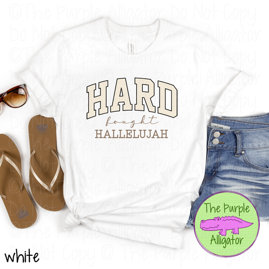Hard Fought Hallelujah Faith Design | Mixed Font Typography 0825 (d2f M)
