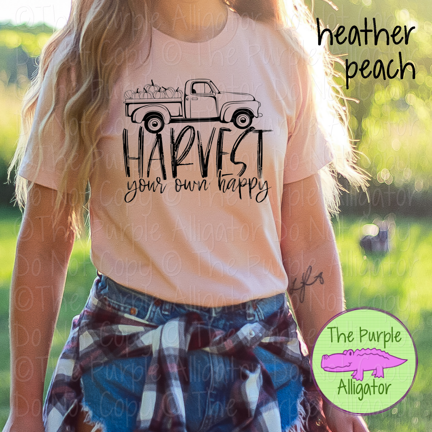 Harvest Your Own Happy | Pumpkin Truck Fall Graphic Tee for Women 0824 HMD