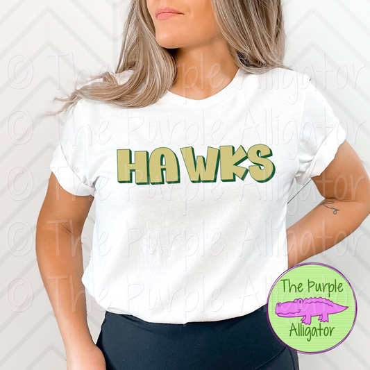 Hawks HG Mascot School Spirit CHOOSE YOUR DESIGN COLORS 1124 (d2f TPA)
