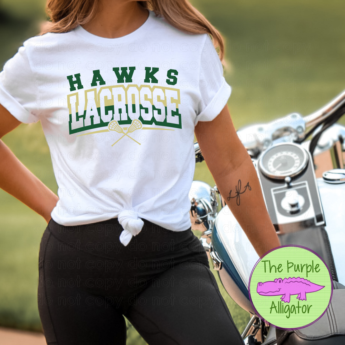 Hawks Lacrosse SC15 Mascot School Spirit - CHOOSE YOUR DESIGN COLORS (d2f TPA)