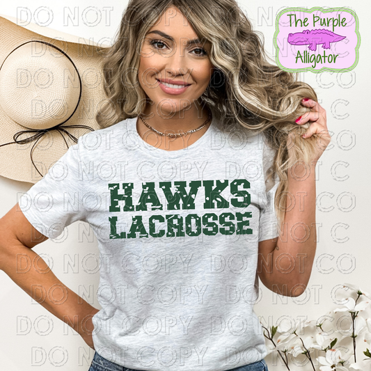 Hawks Lacrosse Distressed (Green) (d2f TPA)