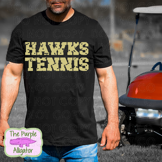 Hawks Tennis Distressed (Gold) (d2f TPA)