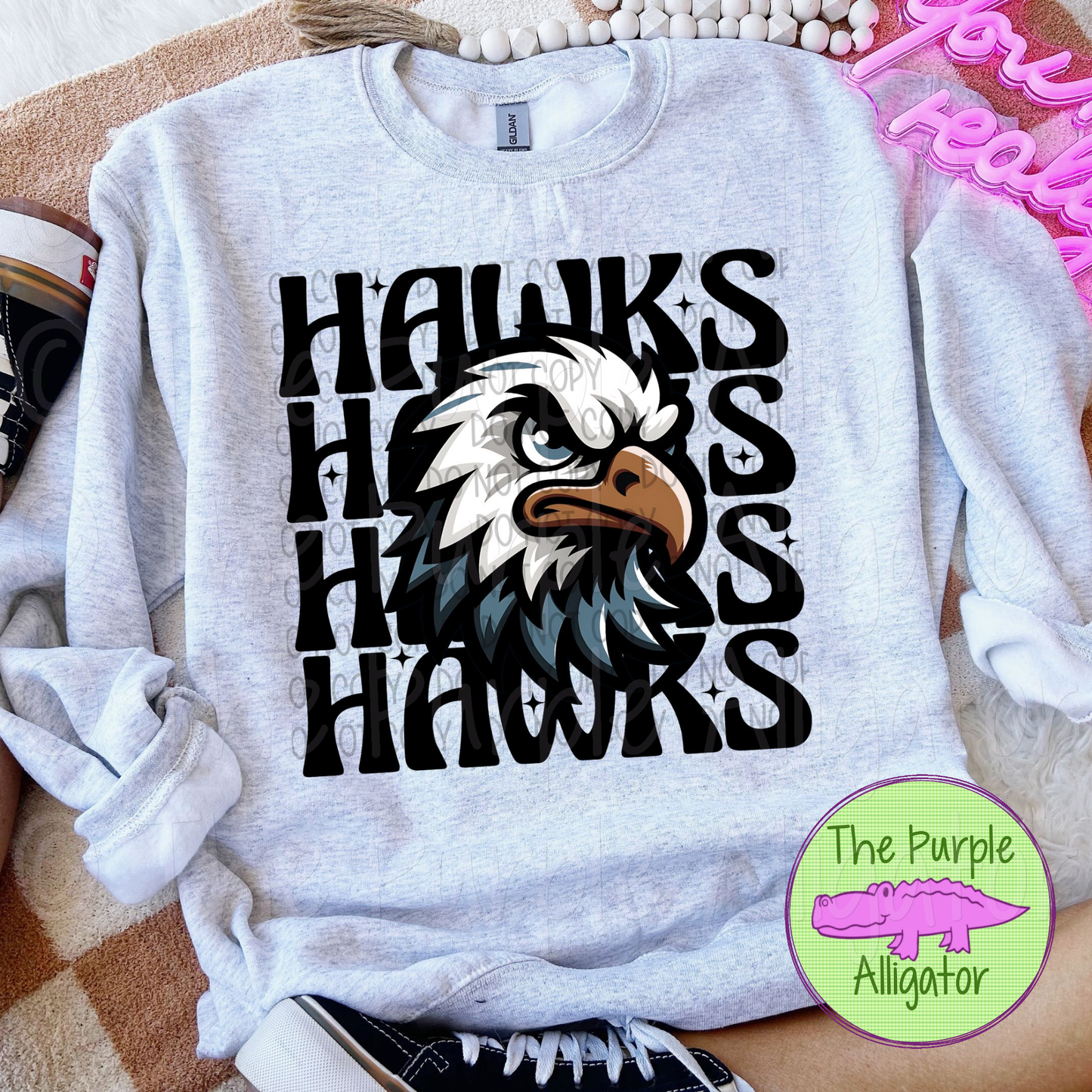 Hawks Winking Mascot School Spirit (d2f SWD)