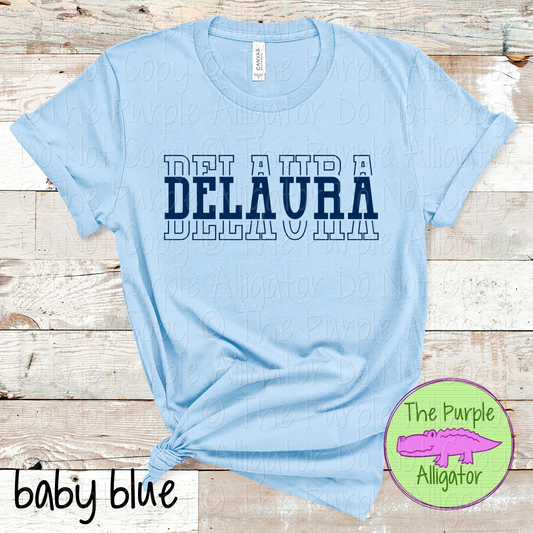 DeLaura Headliner - The Stacked Series | Bold Vintage Stacked Spirit Wear | Custom School & Mascot Apparel  0126 TPA