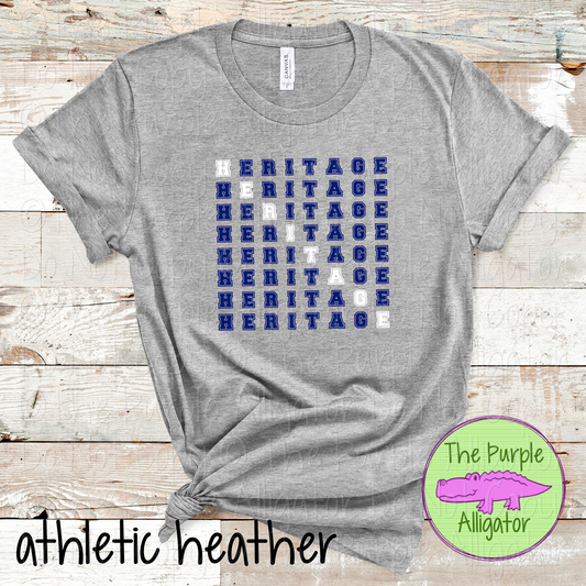 Heritage 2 Color Stack Design | Custom Spirit Wear for Teachers, Students & Fans - CHOOSE YOUR DESIGN COLORS - 0725 (d2f TPA)