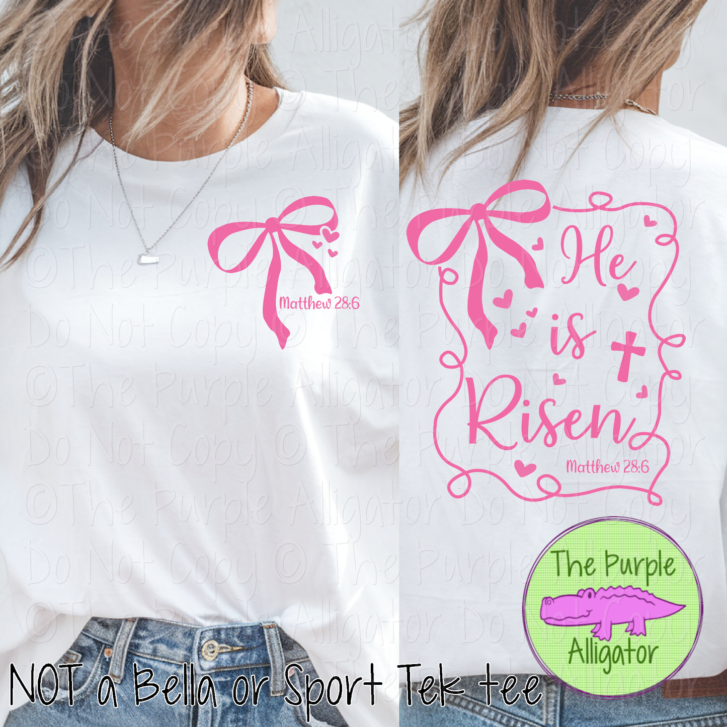 He Is Risen Easter Front and Back Faith Design 1225 BSC