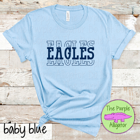 Eagles Headliner - The Stacked Series | Bold Vintage Stacked Spirit Wear | Custom School & Mascot Apparel  0126 TPA