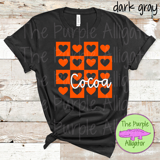 Cocoa Heart Checkerboard School Spirit - CHOOSE YOUR DESIGN COLOR 0924 (d2f TPA)