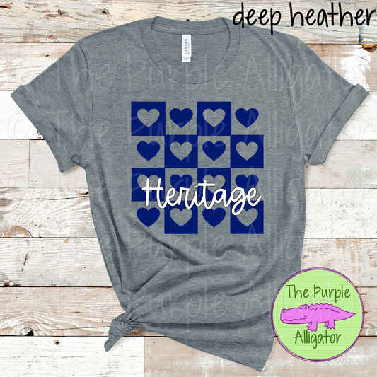 Heritage Heart Checkerboard School Spirit - CHOOSE YOUR DESIGN COLOR 0924 (d2f TPA)