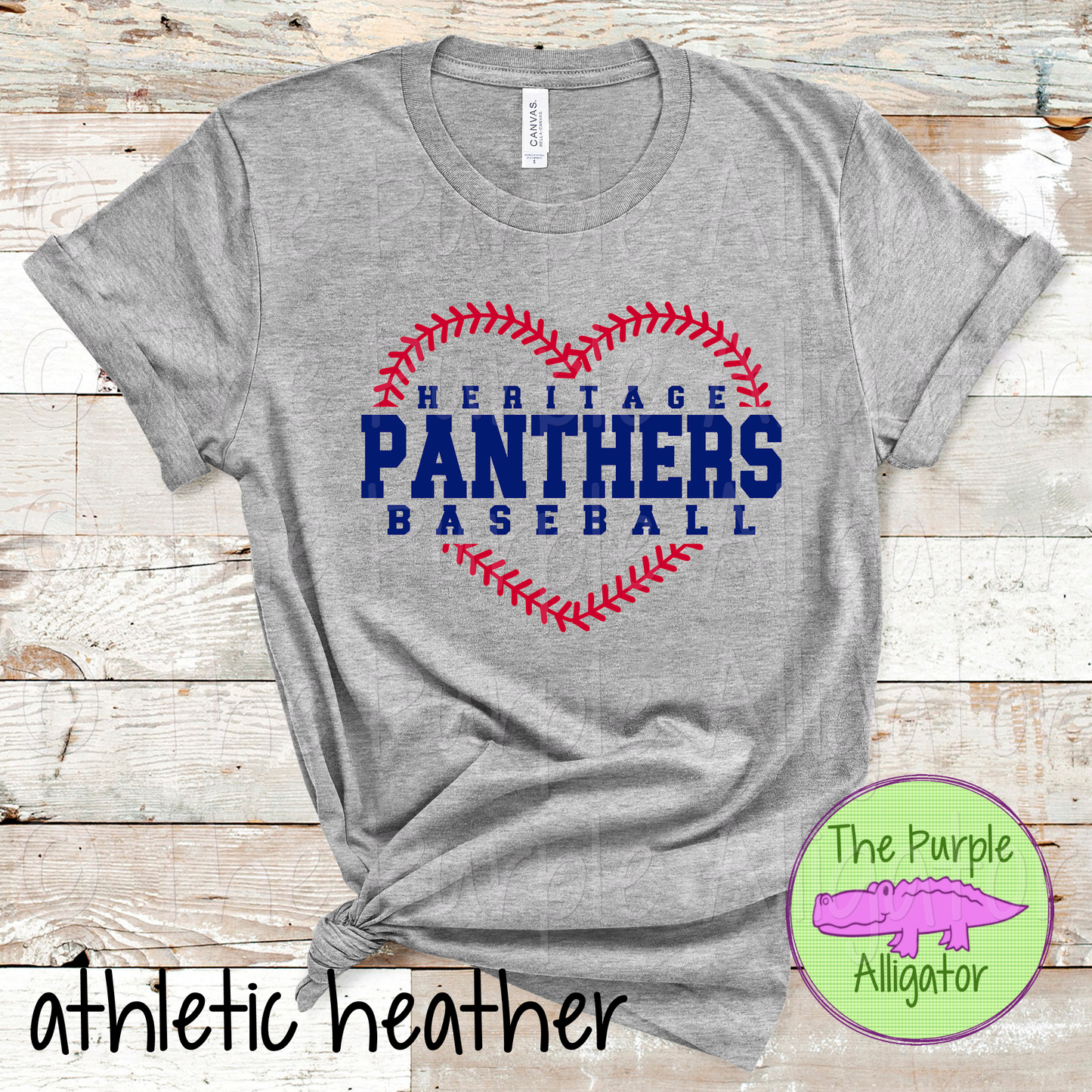 Heritage Panthers Baseball SC63 Mascot School Spirit - CHOOSE YOUR TEXT COLOR (d2f TPA)