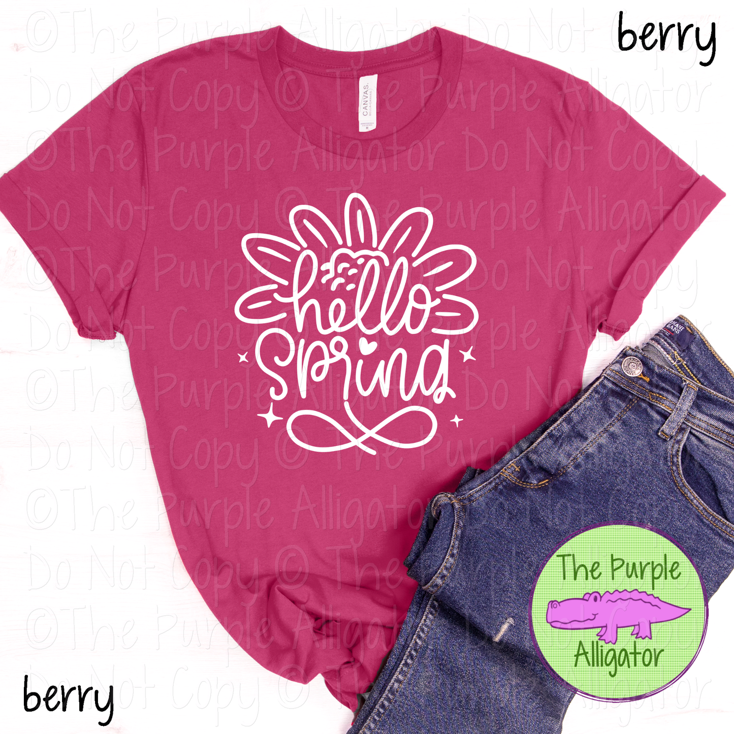 Hello Spring Handwritten Floral Style Design 0224 D