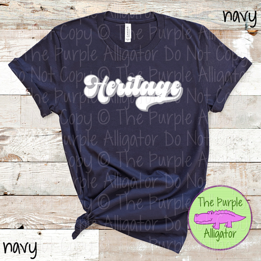 Heritage B-Retro | Custom Retro School Spirit Wear for Students, Staff & Fans - CHOOSE YOUR DESIGN COLORS 0725 (d2f TPA)