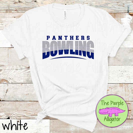 Panthers Bowling SC1 Mascot School Spirit Wear Team Swag - CHOOSE YOUR DESIGN COLORS (d2f TPA)