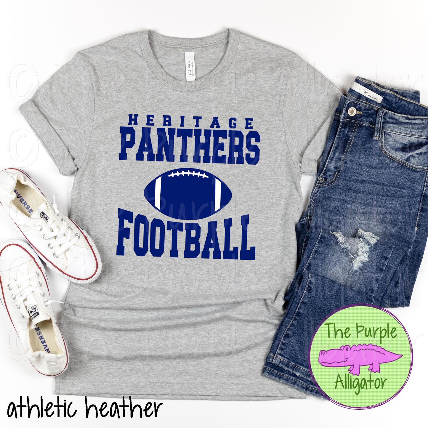 Heritage Panthers Football SC3 Mascot School Spirit - CHOOSE YOUR DESIGN COLOR (d2f TPA)