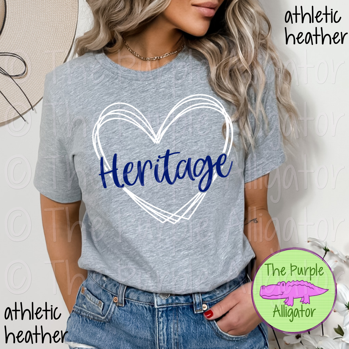 Heritage Heart Frame School Spirit CHOOSE YOUR DESIGN COLORS (d2f TPA)