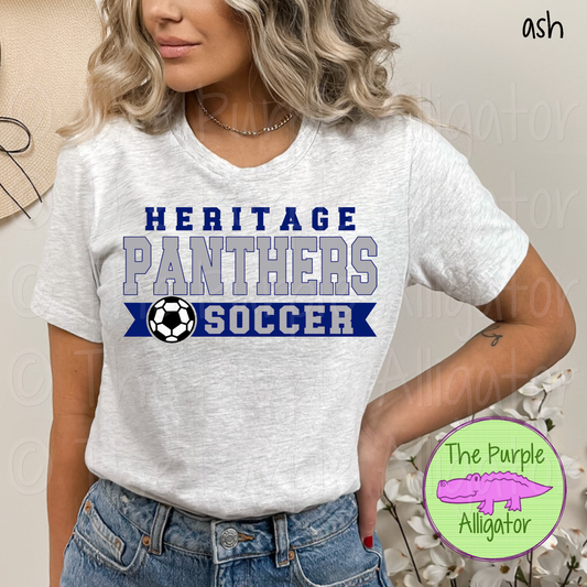 Heritage Panthers Soccer SC6 Mascot School Spirit - CHOOSE YOUR DESIGN COLORS (d2f TPA)