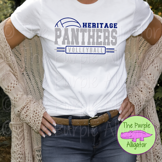 Heritage Panthers Volleyball SC13 Mascot School Spirit - CHOOSE YOUR DESIGN COLORS (d2f TPA)