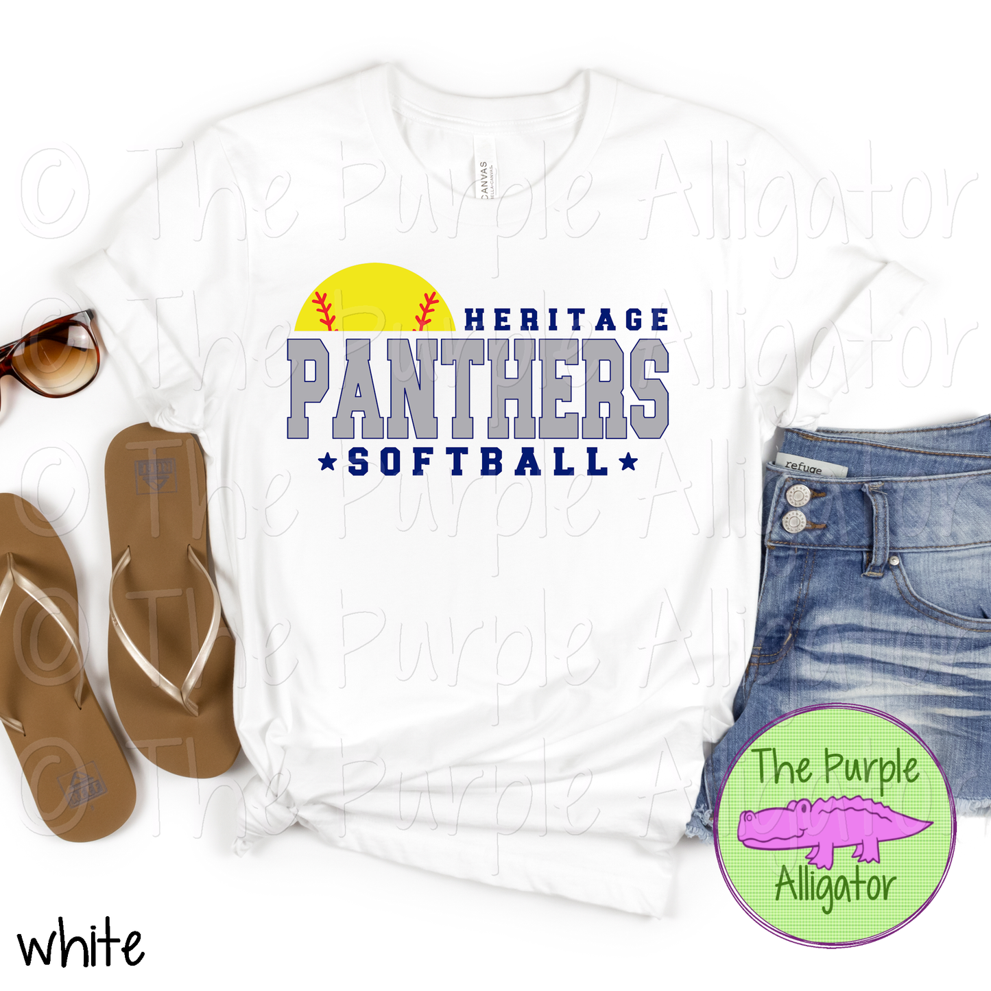 Heritage Panthers Softball SC17 Mascot School Spirit - CHOOSE YOUR DESIGN COLORS (d2f TPA)