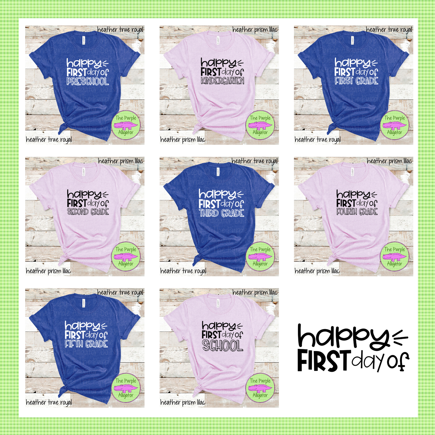 Happy First Day Preschool Kindergarten Elementary School Back to School Shirt 1019 CTD