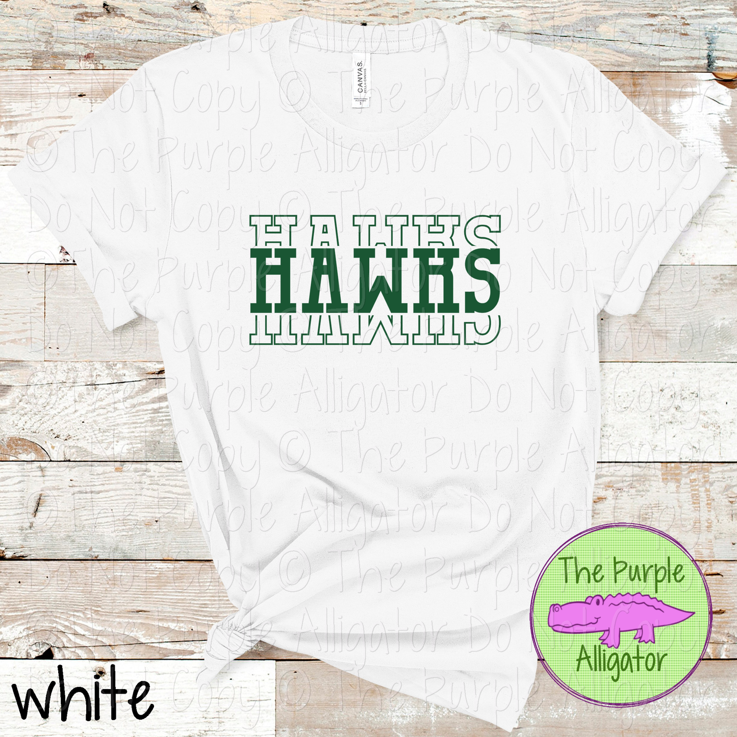 Hawks Headliner - The Stacked Series | Bold Vintage Stacked Spirit Wear | Custom School & Mascot Apparel  0126 TPA