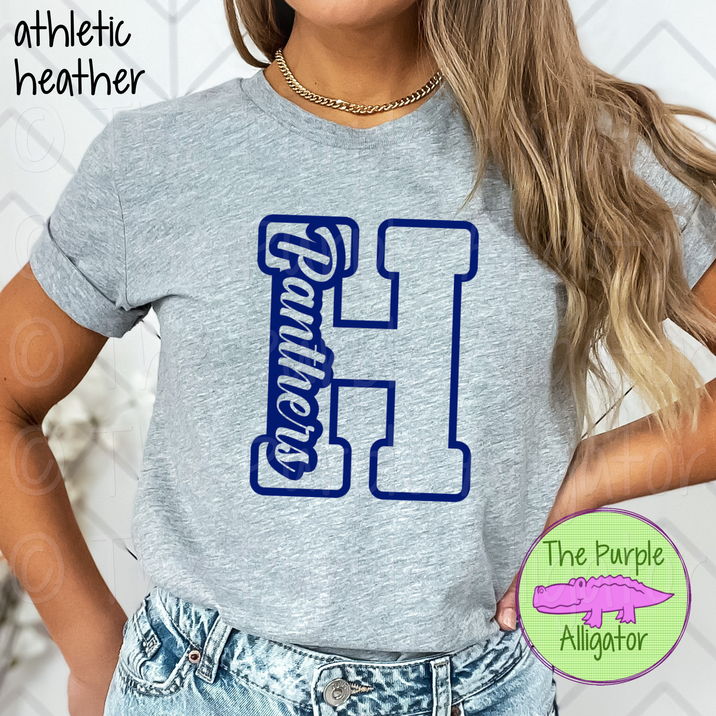 Heritage H Panthers Mascot School Spirit - CHOOSE YOUR DESIGN COLOR (d2f TPA)