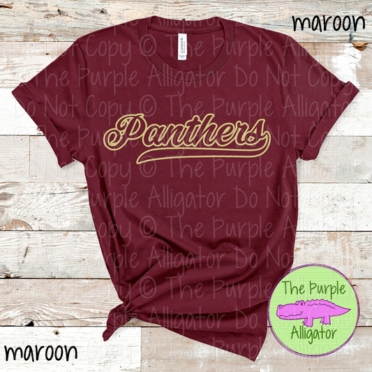 Panthers Hollow Swash Mascot Spirit School Spirit Wear Team Swag - CHOOSE YOUR DESIGN COLOR - 0625 (d2f TPA)