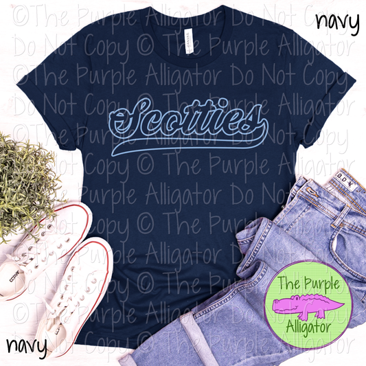 Scotties Hollow Swash Mascot Spirit School Spirit Wear Team Swag - CHOOSE YOUR DESIGN COLOR - 0625 (d2f TPA)