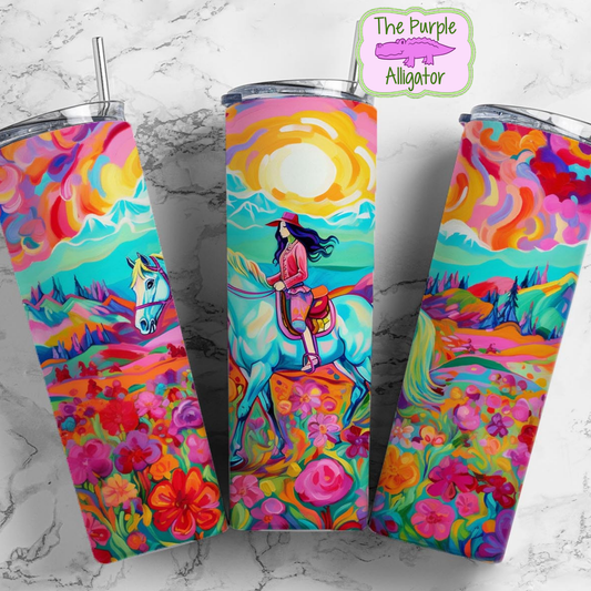 Horse Bright Floral Valley 251 (TWD) 20oz Tumbler